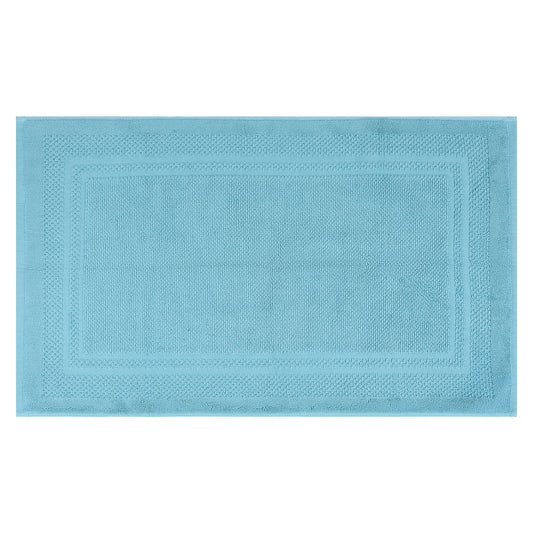 Unique Bargains Washable Cotton Bath Rugs Quick Dry Floor Carpet Shower Mat Blue