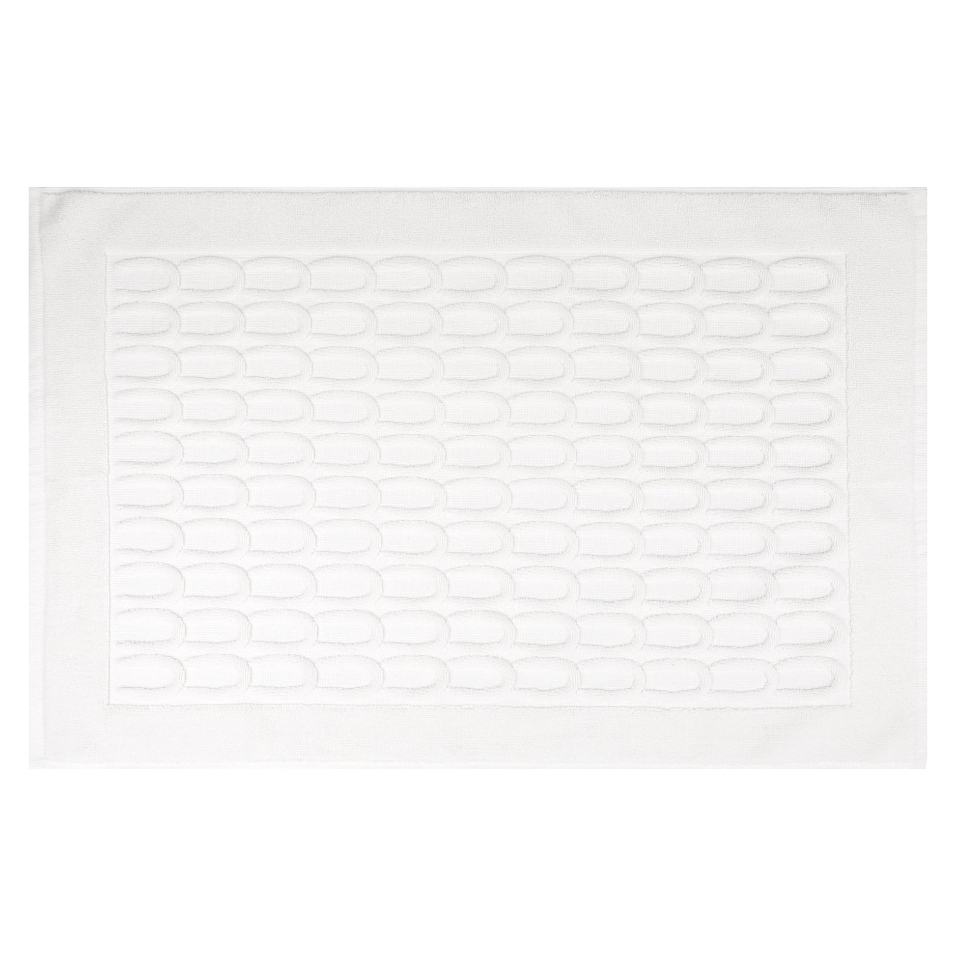 Unique Bargains Washable Textured Cotton Bath Rug Water Absorbent Mat Beige 20" x 32"