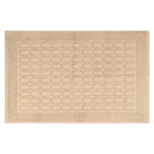 Unique Bargains Washable Textured Cotton Bath Rug Water Absorbent Mat Khaki 20" x 32"