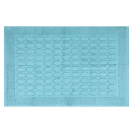 Unique Bargains Washable Textured Cotton Bath Rug Water Absorbent Mat Gray 20" x 32"