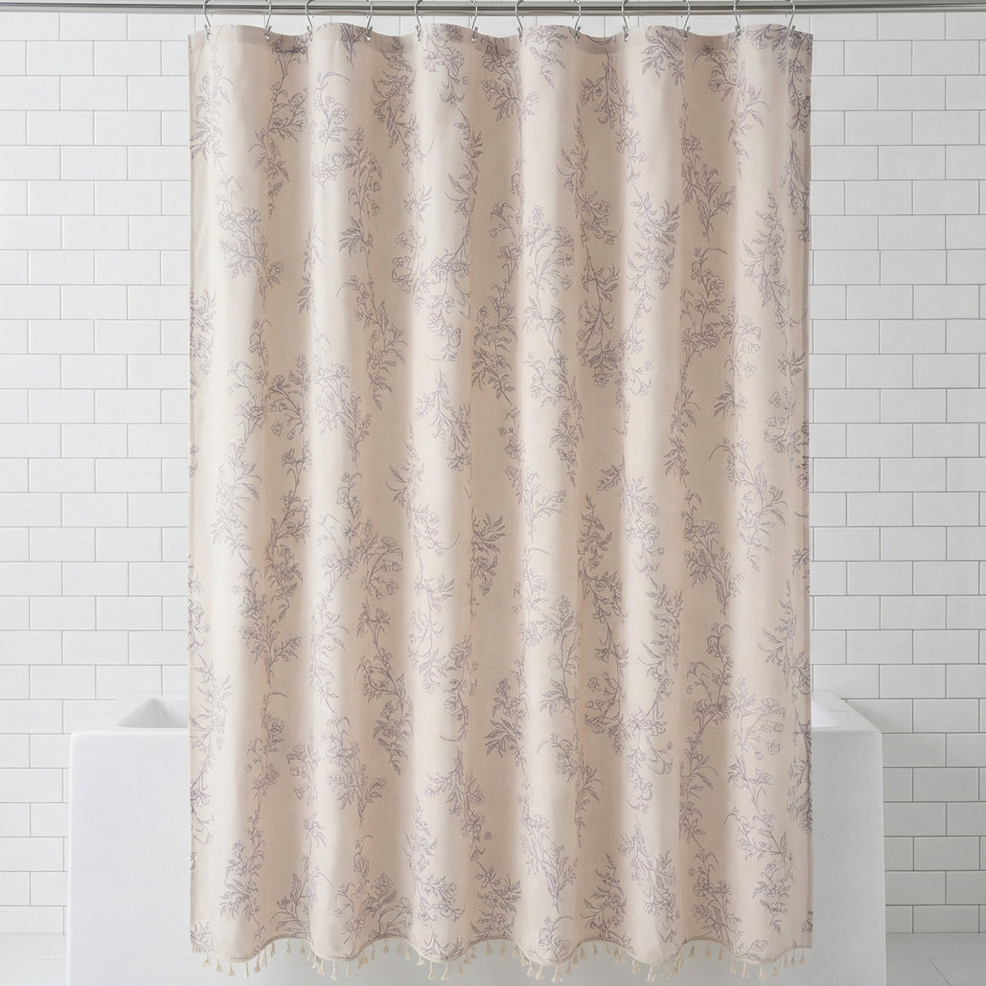 Unique Bargains Waterproof Faux Linen Shower Curtain Sets with 12 Hooks Grey 71"W x 71"L