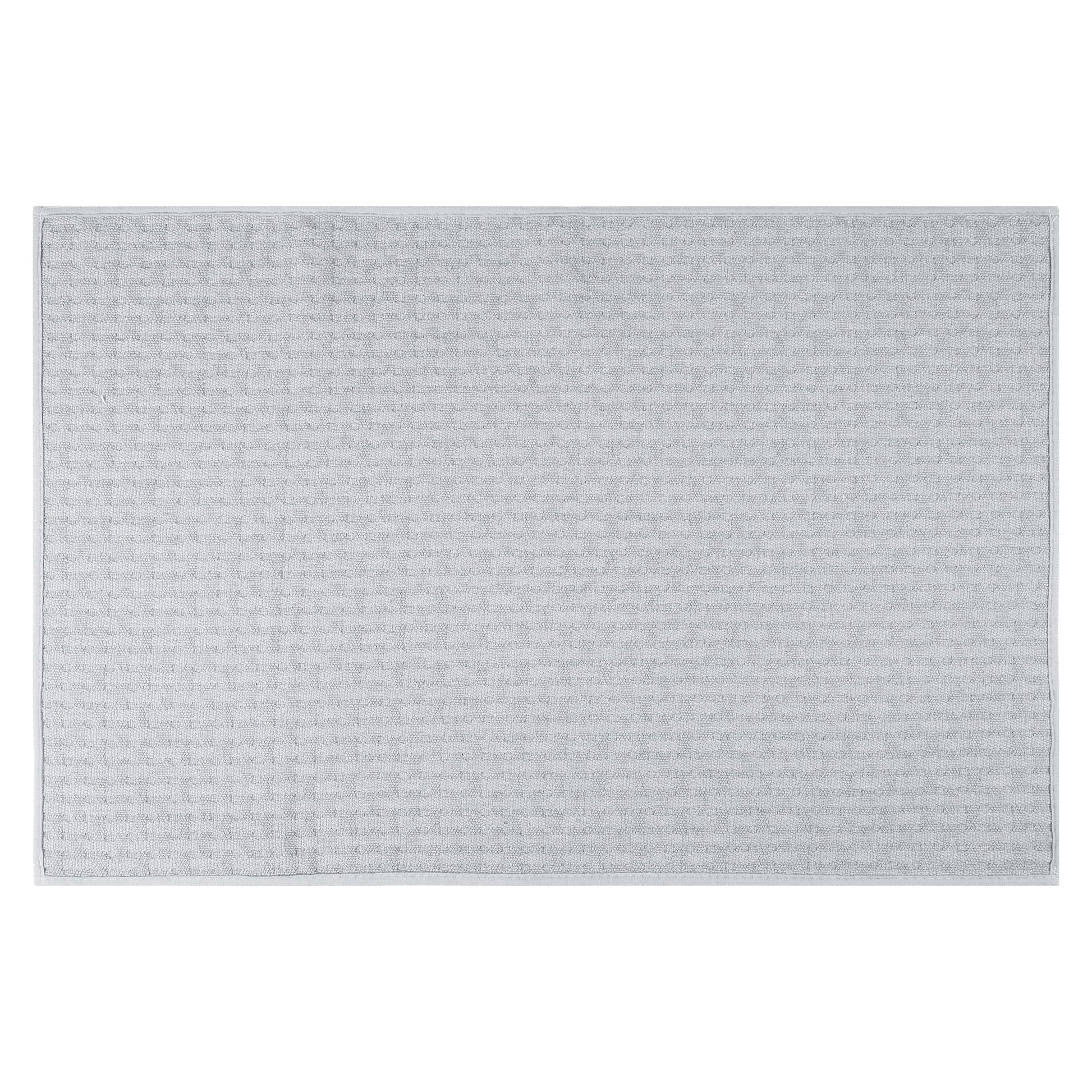Unique Bargains Weaving Pattern Soft Absorbent Bath Mat Light Grey 24" x 36"