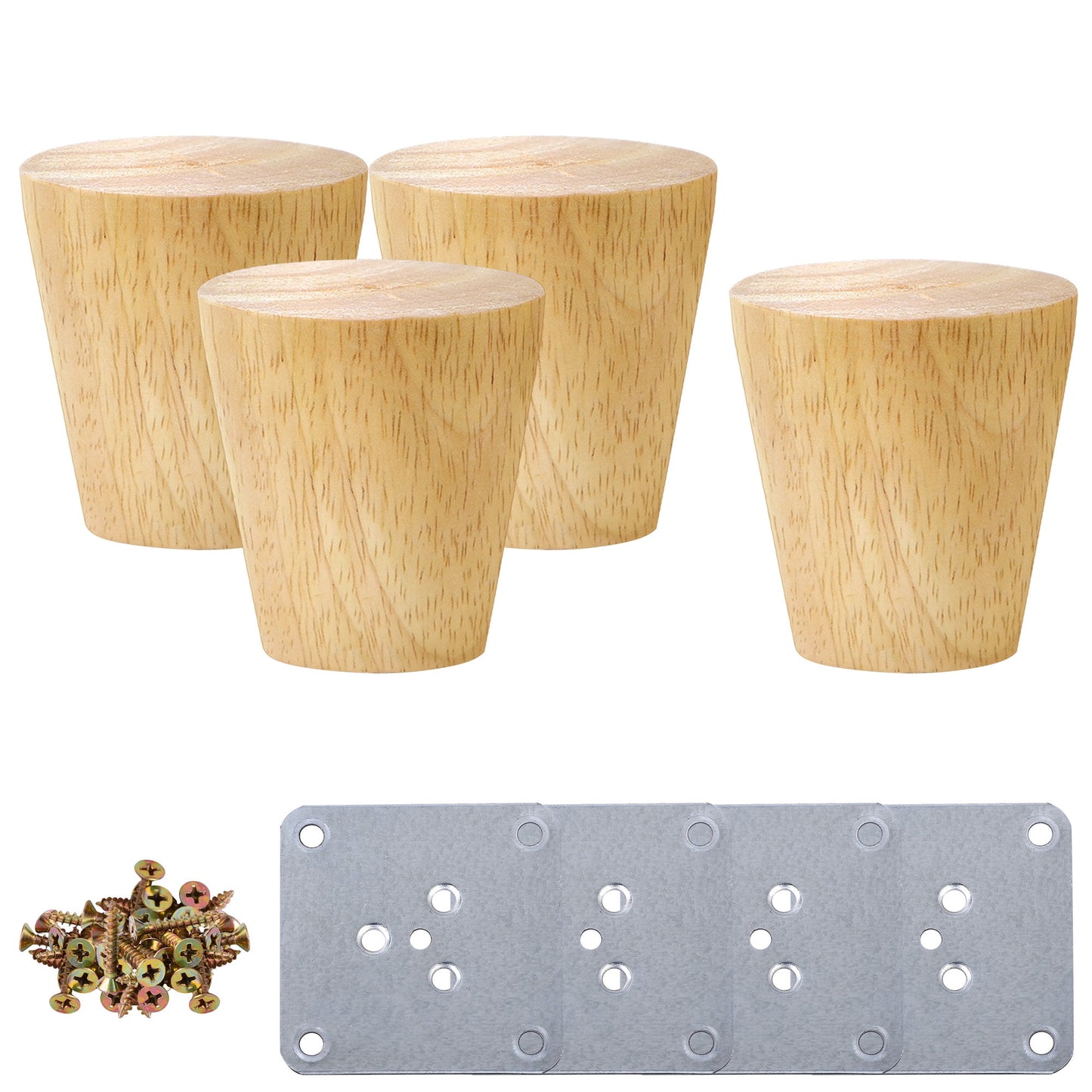 Unique Bargains Wood Furniture Legs Hardwood Replacement Feet for Chair, 4Pcs