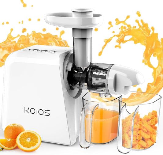 Upgraded Juicer Machines, Cold Press Juicer, Slow Masticating Juicers with Two Speed Modes, Juicer Extractor for fruits and veggies, Reverse Function, Full Copper Motor, Easy to Clean with Brush