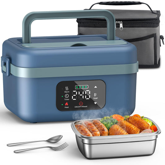 VASG Cordless Electric Lunch Box for Adults, 16000mAh Rechargeable Auto Heated Lunch Box, 1L Portable Self-Heating Food Warmer for Office, Picnic, Car & Outdoor Use C101