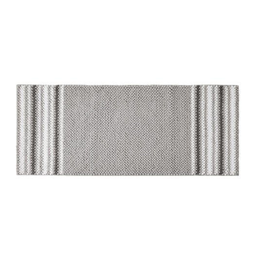VCNY Home Aiden Jacquard Striped Light Grey Polyester Bath Runner, 24" x 60"