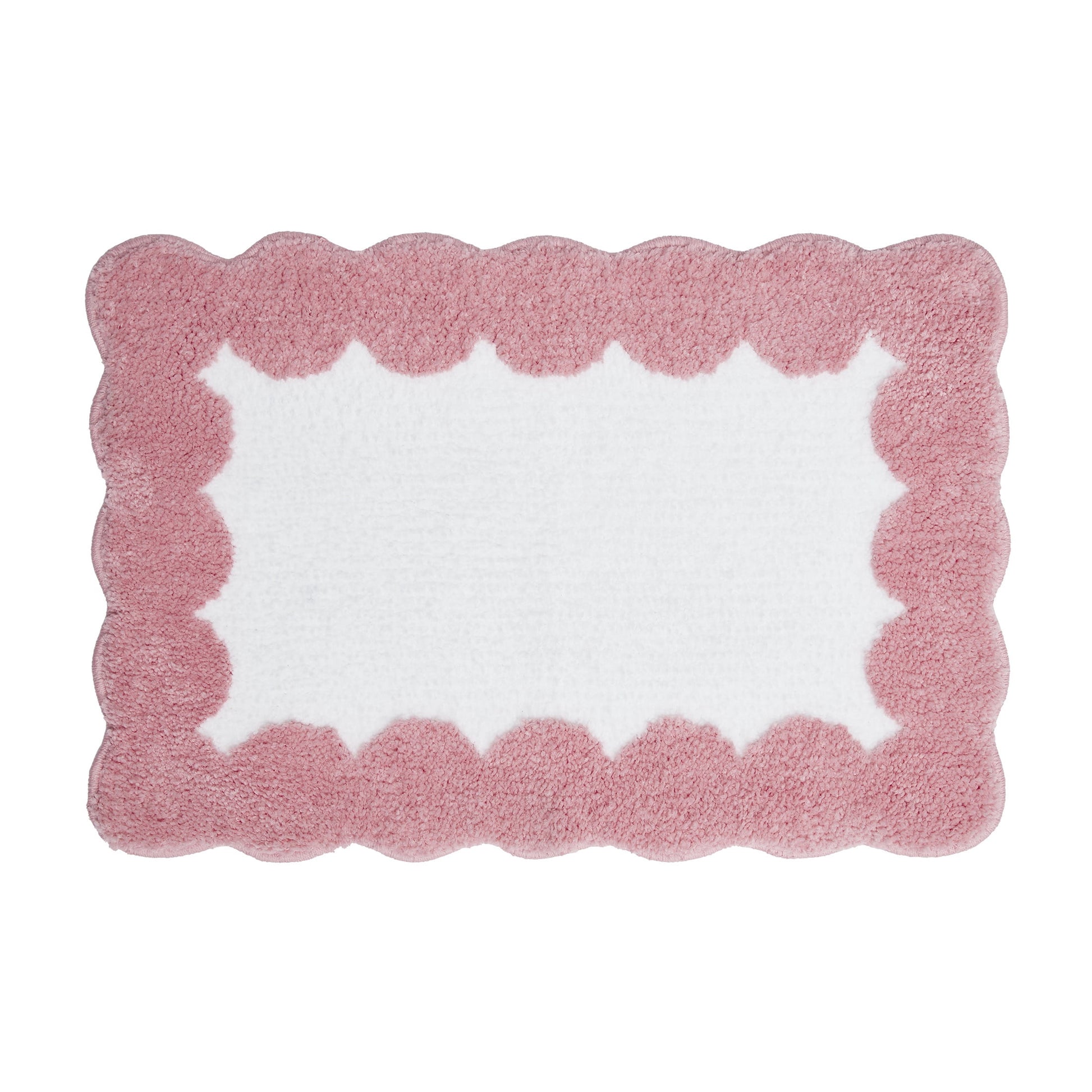 VCNY Home Pink/White Dotted Edge Tufted Bath Rug, 18" x 27"
