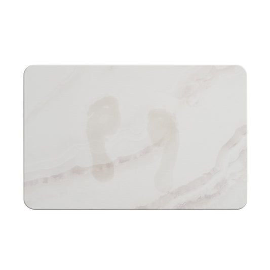 VCNY Home White Marble Diatomite Stone Bath Mat, 16" x 24"