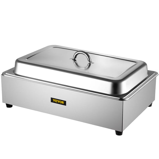 VEVOR Commercial Food Warmer, Full-Size 1 Pot Steam Table with Lid,9.5 Quart Electric Soup Warmers, Grade Stainless Steel Bain Marie Buffet Equipment,Fits 21 x 13.2 Pan, 400W,
