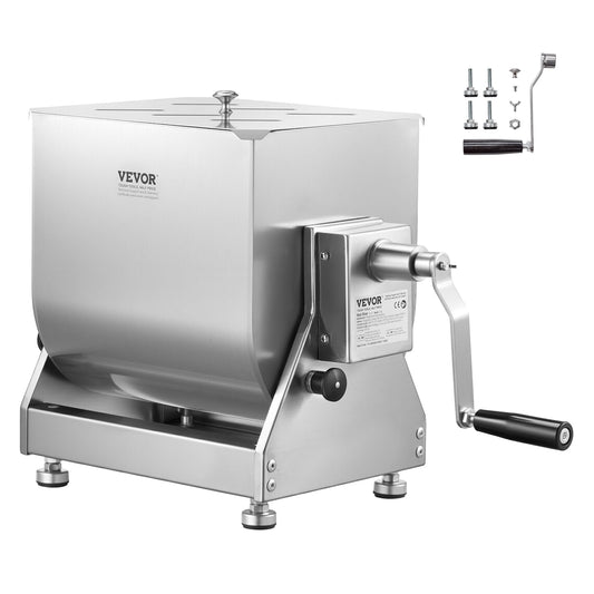 VEVOR Manual Meat Mixer, 80L Tilt Tank Meat Processing Equipment(Mixing Max 80LBS for Meat), Stainless Steel Meat Mixer, Sausage Mixer Machine with Lid Handle Gear Reducer, Ground Beef Hand Mixer