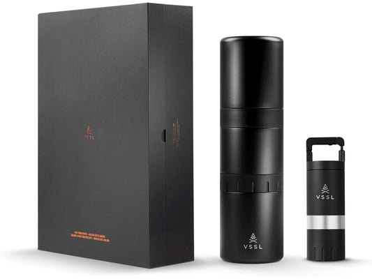 VSSL Nest Pour-Over Coffee Kit w/Java G25 Grinder Gift Set, Black