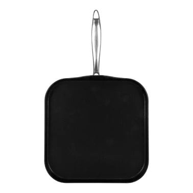 Vasconia 11-inch Square Ceramic Nonstick Griddle Pan, Heavy-Gauge Aluminum with Soft-Touch Handle