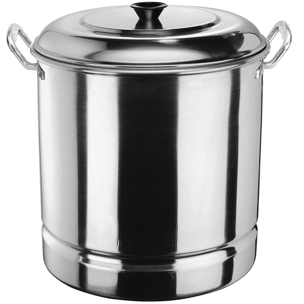 Vasconia 32 Quart Aluminum Steamer Pot with Removable Tray & Lid, Tamales, Seafood, Stockpot