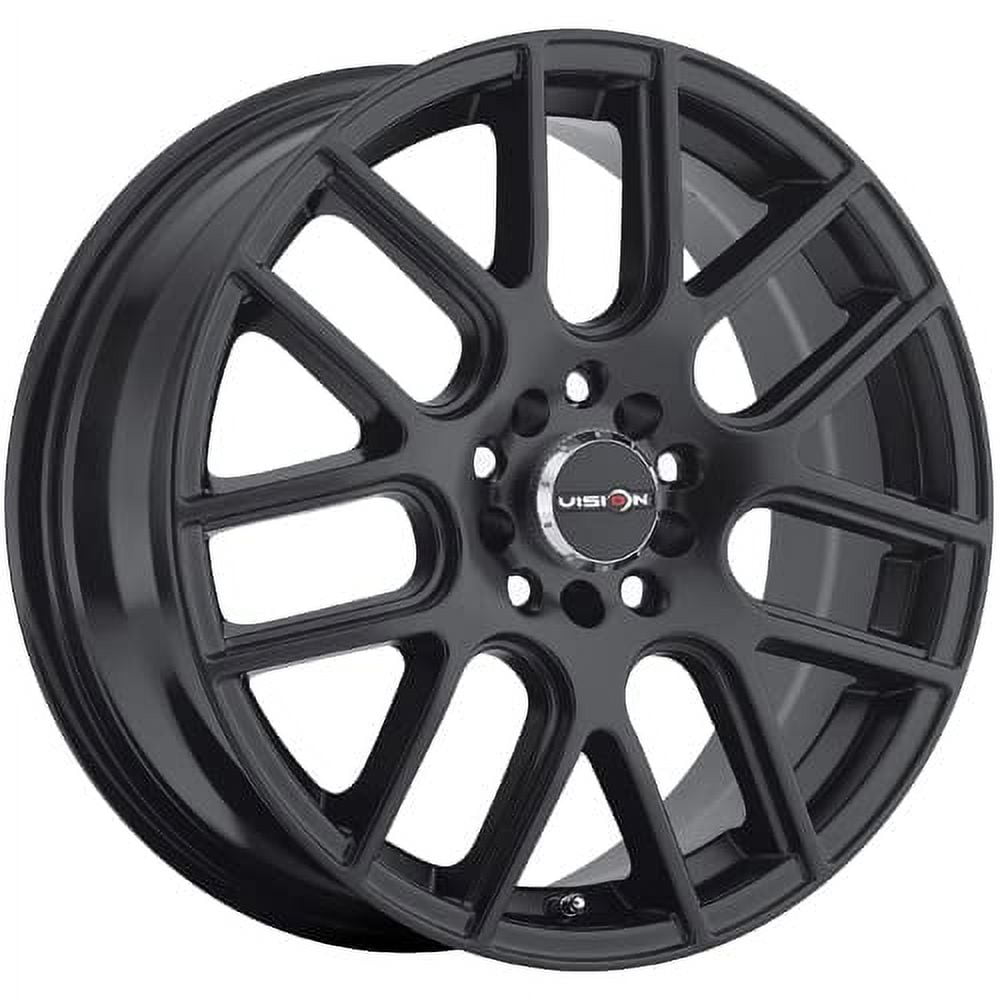 Vision 426 Cross Matte Black Wheel with Painted Finish (15 x 6.5 inches /4 x 100 mm, 38 mm Offset)
