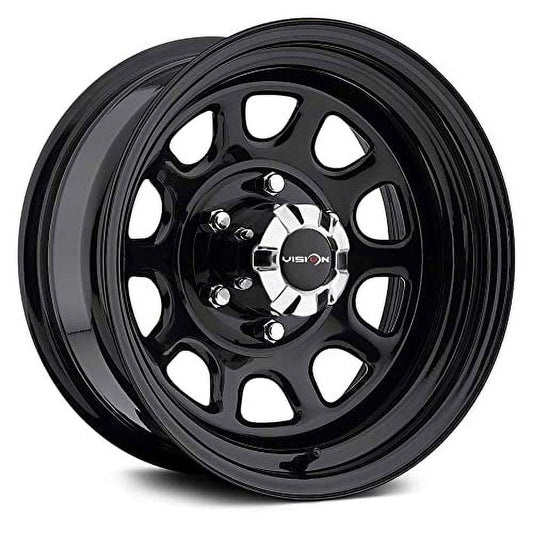 Vision 84 D Window 17x8 5x127/5x5" -12mm Gloss Black Wheel Rim