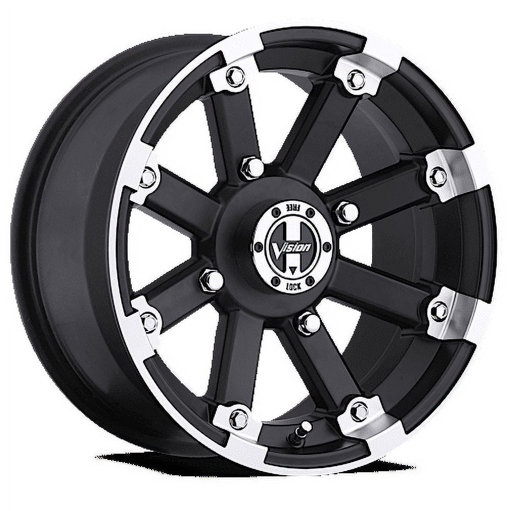 Vision Lockout 14X8 Matte Black Machined Lip Wheel