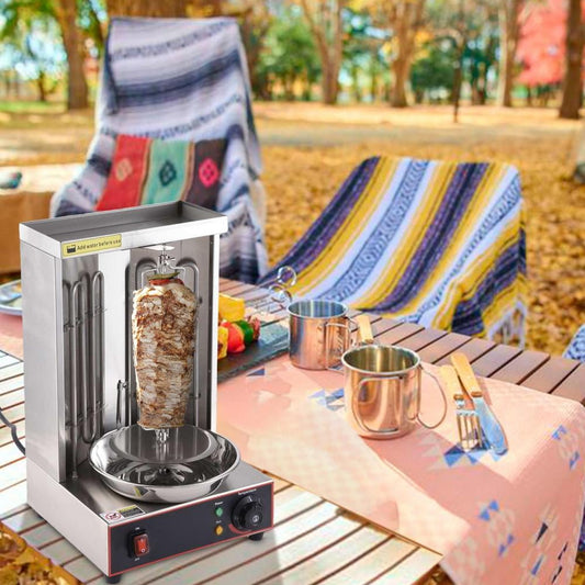 WAASOSCON 110V 2400W Stainless Steel Vertical Rotating Turkey Oven, Adjustable Settings, Ideal for Thanksgiving & Camping