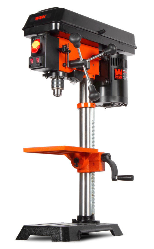 WEN 10-Inch Benchtop Drill Press, 6.2-Amp 5-Speed Motor with Cast Iron Construction, Laser and LED Work Light