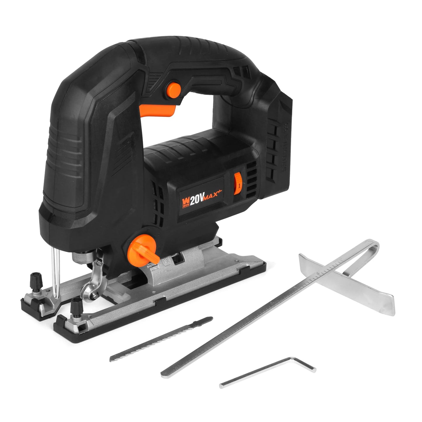 WEN 20V Max Cordless Brushless Auto-Speed Jigsaw (Tool Only â€“ Battery Not Included)
