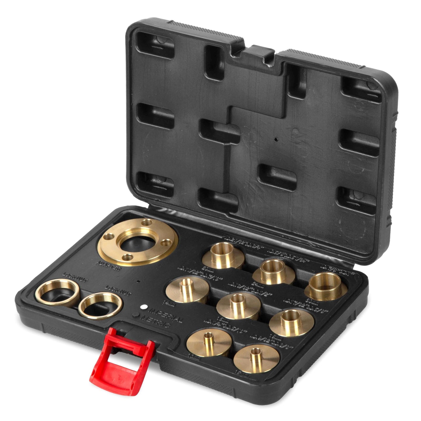 WEN Solid Brass Router Template and Guide Bushing Set, 1-3/16-Inch Base Plate, 11-Piece Kit (RT011A)