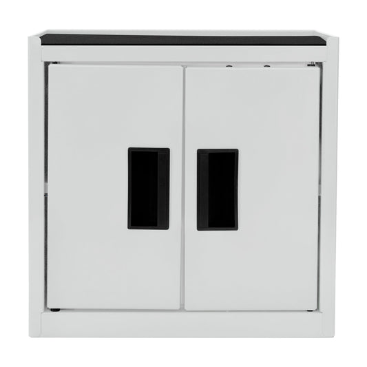 Hyper Tough Mini Tool Cabinet, 11.6-inch Gray Steel Storage with Double Doors & Top Mat