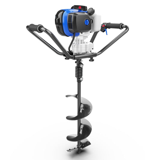 WILD BADGER POWER Auger Post Hole Digger 2.6HP 1.9KW Strong 53cc Gas Powered 8", Blue