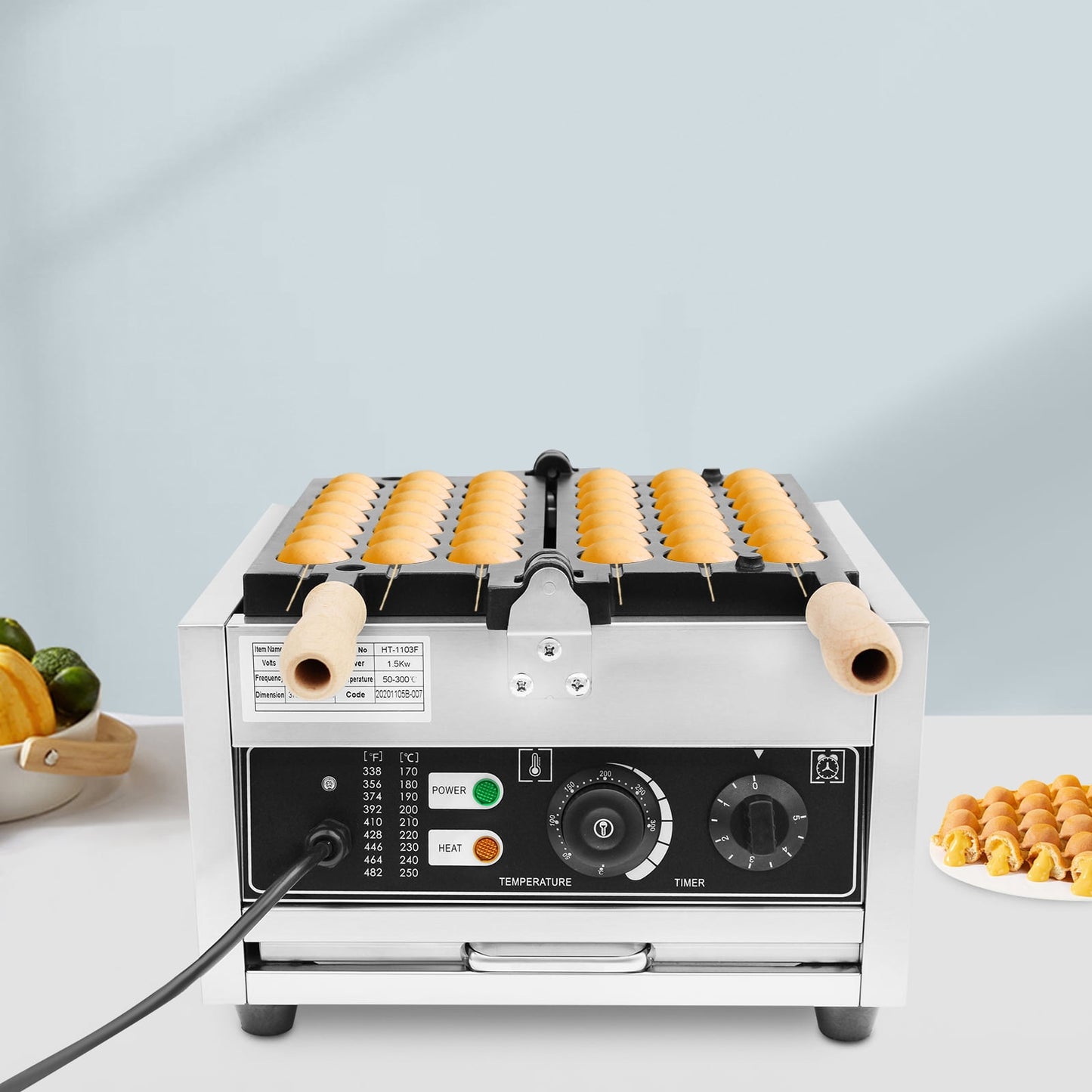 Waffle Making Machine, Mini Egg-Shaped Waffle Making Machine, Silver Waffle Making Machine for making pancakes, muffins, and waffles