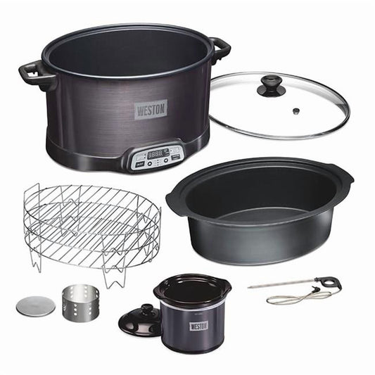 Weston Pragotrade USA 03-2540-WMN 6 qt. Slow Cooker - Digital with Smoker & Party Dipper