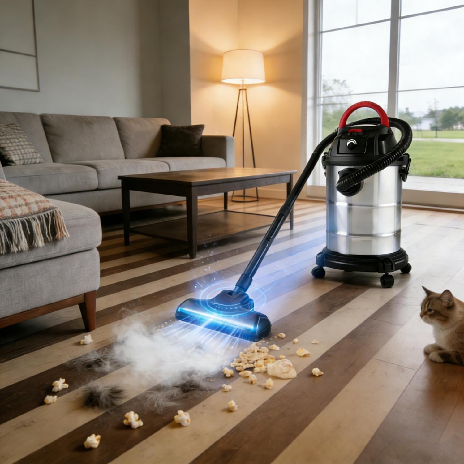 Wet Dry Vacuum 8 Gallon 6 Peak HP, 3 in 1 Shop Vac with Blowing Function, Heavy Duty Wet/Dry Vac for Floor, Car, Workshop, Garage, Construction Site, Black