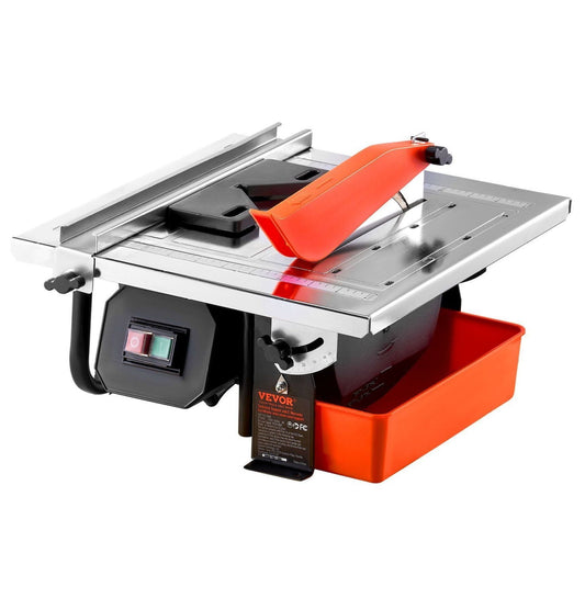Wet Tile Saw, 7-inch 65Mn Steel Blade, 3500 RPM Induction Motor, Tile Cutter Wet Saw with Water Reservoir, 0-45 Degrees Miter Angle for Cutting Tiles and Stones, for DIY Enthusiasts Default