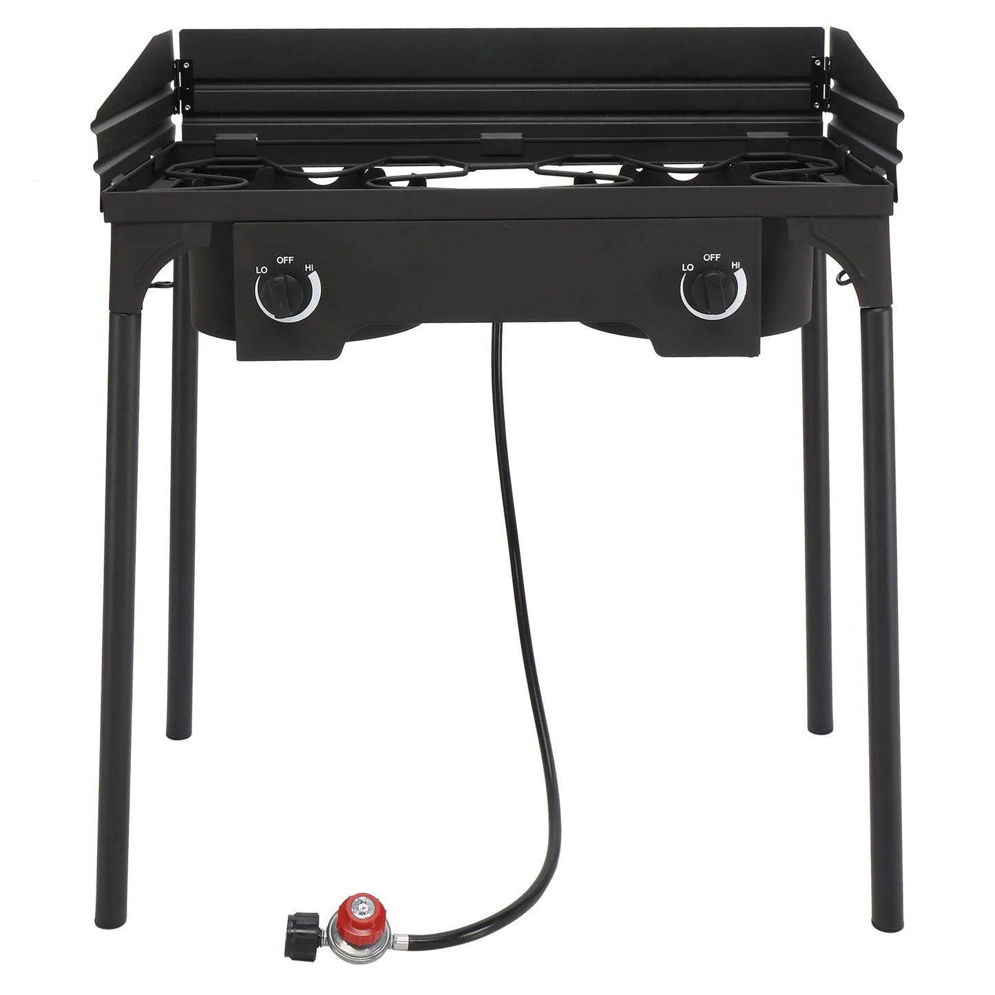 Winado Propane Burner  2 Burner Outdoor Stove Camping Burner w/ Wind Panel,150,000-BTU