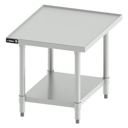 Winco EMT-2424 Stainless Steel Mixer Stand with Marine Edge - 24 x 24 x 24 in., Stainless Steel - Galvanize Legs & Undershelf, NSF
