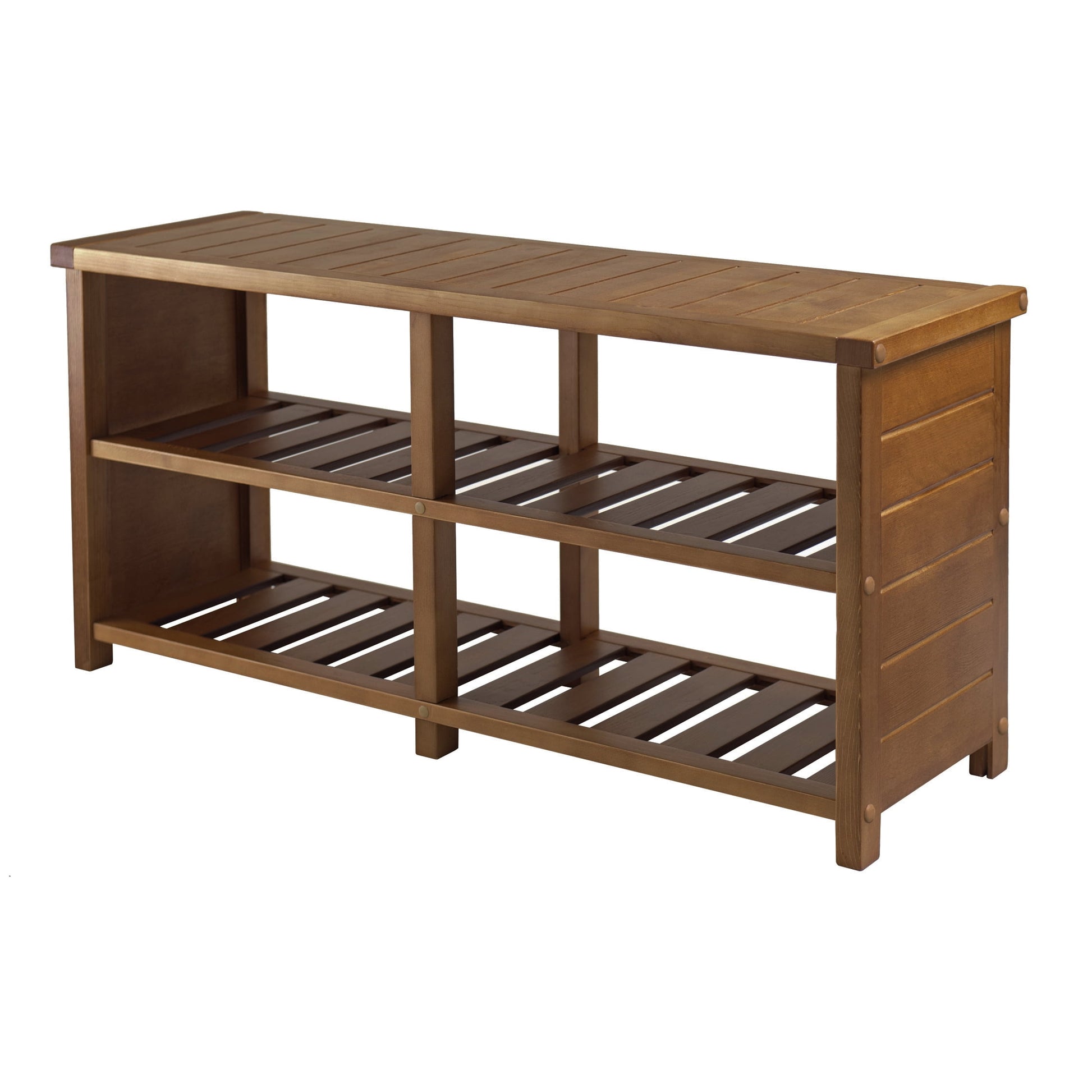 Winsome Keystone Shoe Bench, Teak Finish