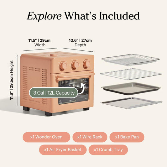 Wonder Oven | 6-in-1 Air Fryer & Toaster Oven with Steam Infusion | Compact, Countertop Friendly, Fast Preheat, Multifunctional | Air Fry, Toast, Roast, Bake, Reheat & Broil | Spice