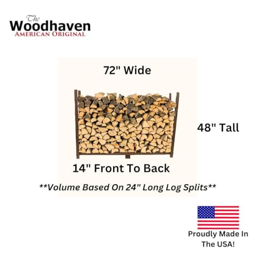 Woodhaven 6 Foot  Heavy Duty - Made in the USA - Outdoor Firewood Storage Log Rack Without Cover - Metal Firewood Rack With  Powder Coat Finish