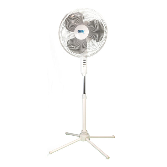 Seasons Comfort Ventilador Oscilante de 16 Pulgadas con Base de Pedestal, FPD16, Blanco, FPD16