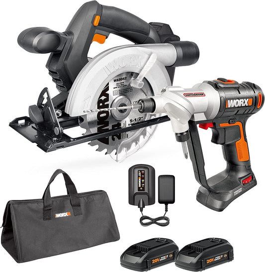 Worx WX957L 20V Cordless Switchdriver 2 in 1 Drill Driver & 20V Circular Saw