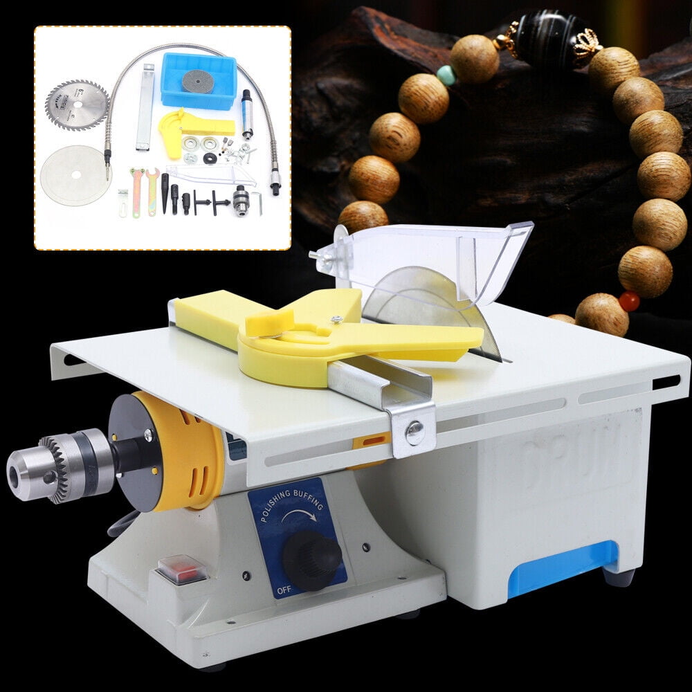 Wuzstar Gem Jewelry Rock Saw Jewelry Rock Polishing Buffer Machine 750W 110V Mini Table Saw Rock