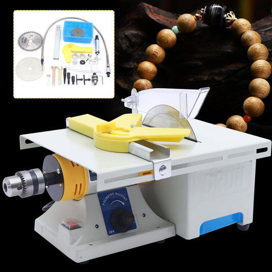 Wuzstar Gem Jewelry Rock Saw Jewelry Rock Polishing Buffer Machine 750W 110V Mini Table Saw Rock