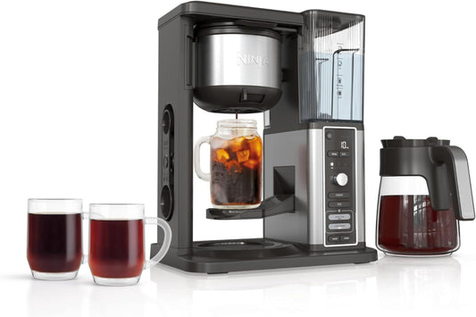 XL Hot & Iced Coffee Maker with Rapid Cold Brew, Single-Serve & 12-Cup Carafe, 4 Brew Styles, 8 Size Options from Small Cup to Travel Mug, Permanent Filter, Removable Water Reservoir