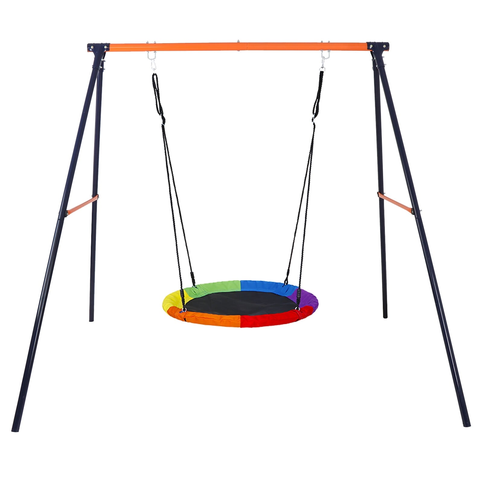 ZENSTYLE Outdoor Spider Swing Set - 40" Tree Web Swing + 72" Steel Frame Stand Combo, Adults Kids Teenagers