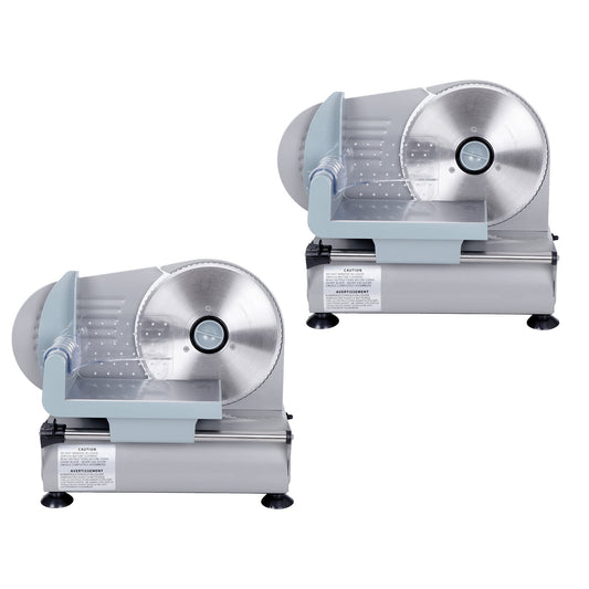 ZENSTYLE Set of Two Commercial Meat Slicer 150W Kitchen 7.5" Blade Silver
