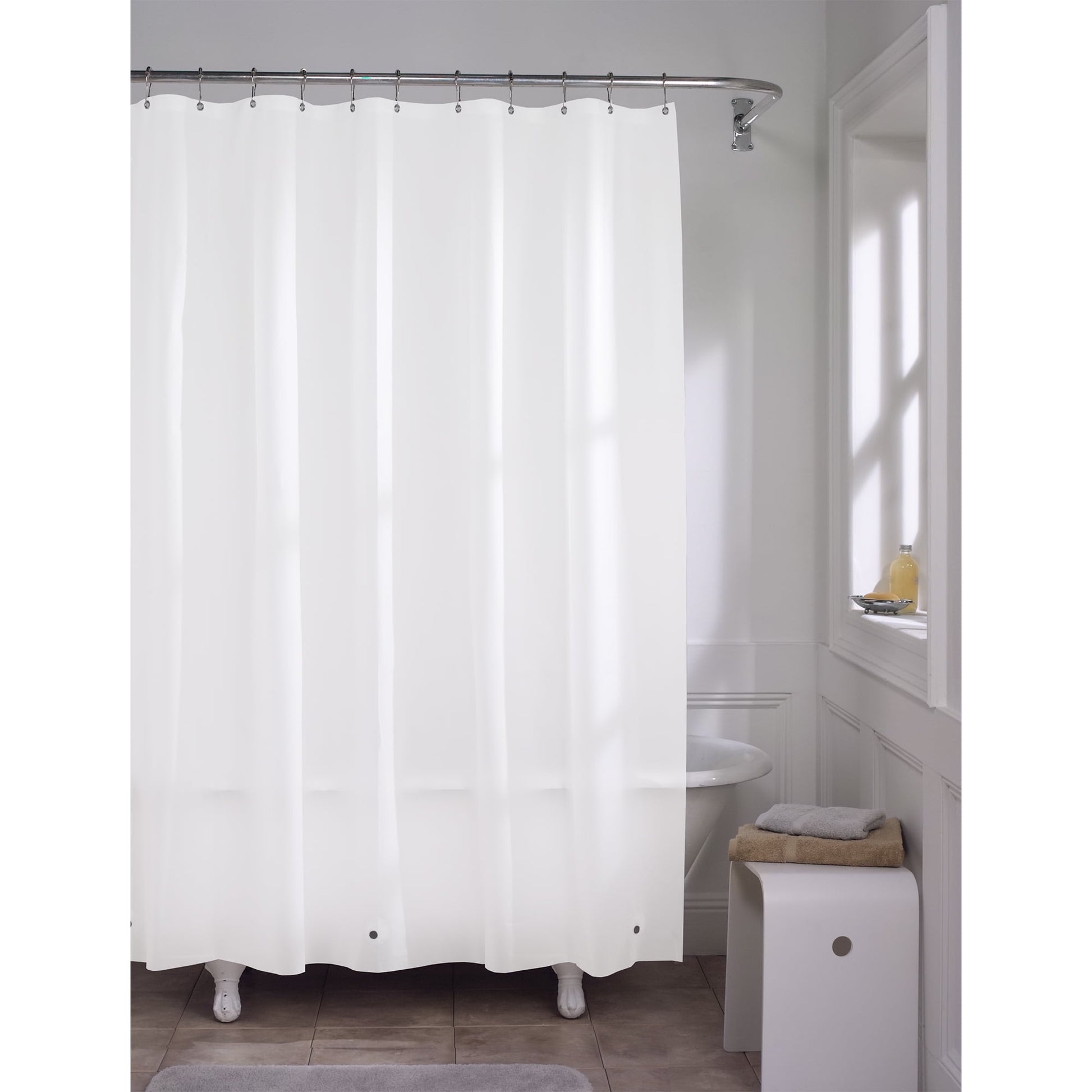 Zenna Home 8-Gauge Heavyweight EVA Shower Liner with Rustproof Metal Grommets, White