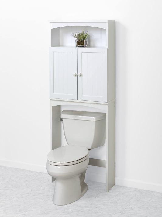Zenna Home Cottage Collection over the Toilet Spacesaver, Bathroom Storage Shelves, White