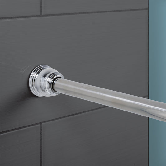 Zenna Home Ultimate Rustproof Stainless Steel Dual-Mount Bronze Shower Curtain Rod, 44" - 72"