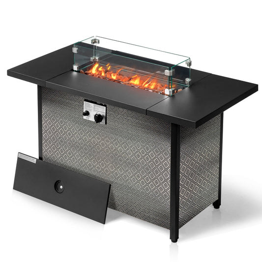 Zimtown 43'' Fire Pit 50,000 BTU Propane Fire Pit Table for Outdoor w/ Cover