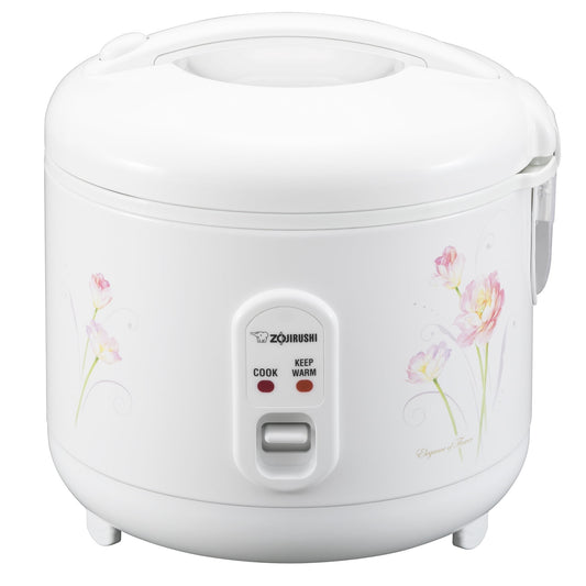 Zojirushi NS-RPC10FJ 5.5-Cup Electric Rice Cooker, White - Triple Heater, Easy One-Touch Operation