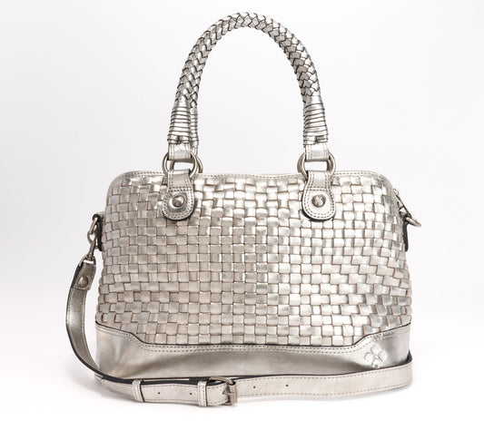 Patricia Nash Discovery Washed Woven Leather Augusta Satchel