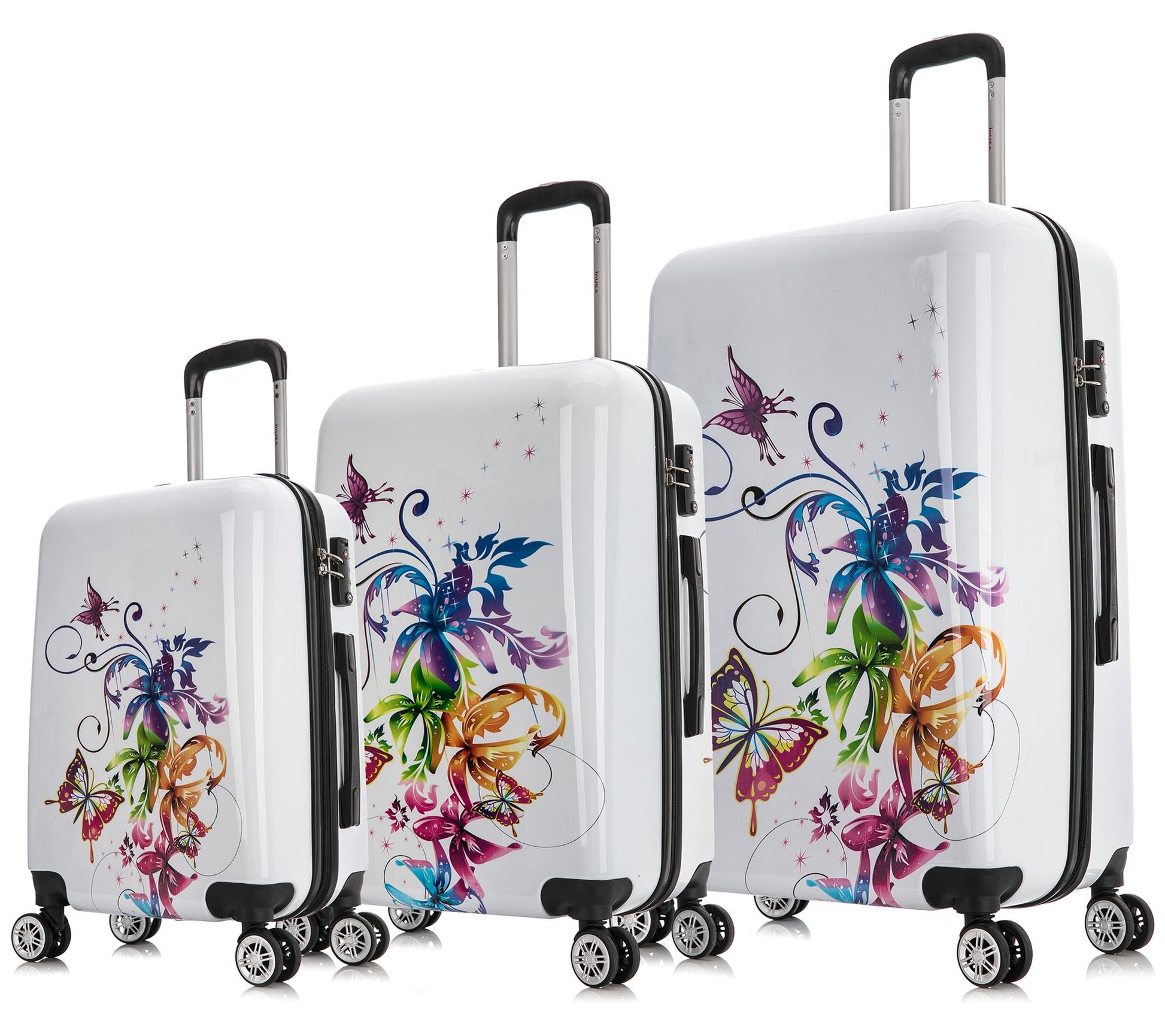 InUSA PRINTS Lightweight Hardside Spinner 3 Piece Set- Fusion