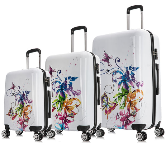 InUSA PRINTS Lightweight Hardside Spinner 3 Piece Set- Fusion